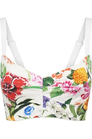 Dolce & Gabbana Top Bustier De Popelina Estampada