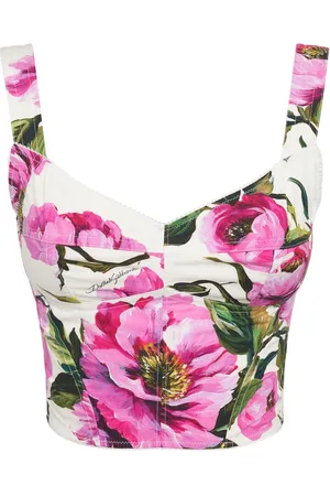 Dolce & Gabbana Top Bustier De Popelina Estampada