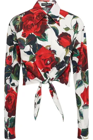 Dolce & Gabbana Camisa Corta De Popelina De Algodón Estampada
