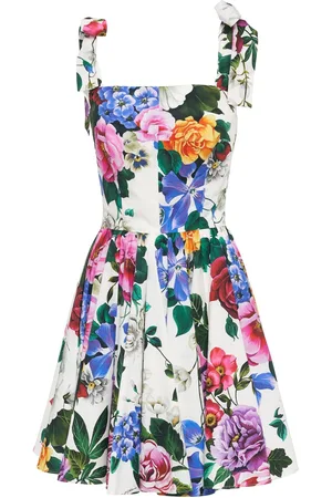 Dolce & Gabbana Vestido Corto De Popelina Estampado