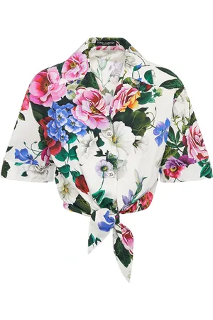 Dolce & Gabbana Camisa Corta De Popelina De Algodón Estampada
