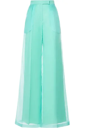 Max Mara Pantalones Anchos De Organza De Seda