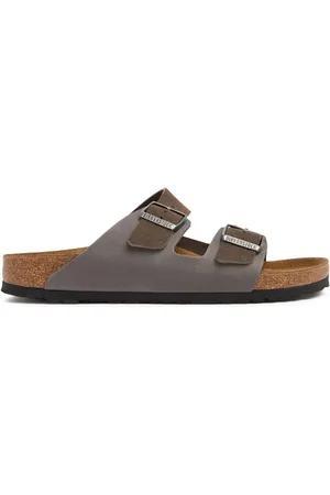 Birkenstock Sandalias De Piel Encerada Y Ante