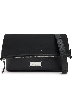 Maison Margiela Bandolera De Piel De Grano Y Lona