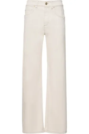 Brunello Cucinelli Pantalones Anchos De Algodón Stretch