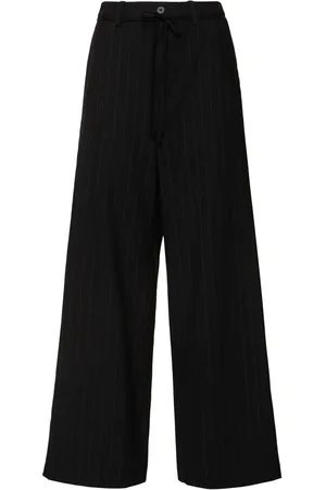 MIHARA YASUHIRO Pantalones Rectos De Lana Con Cintura Alta