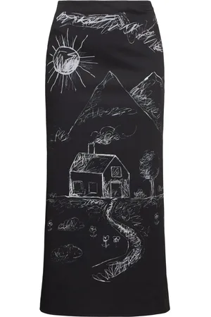 Moschino Falda Midi De Algodón Stretch