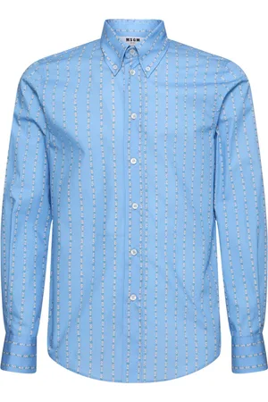 Msgm Camisa De Algodón Con Manga Larga