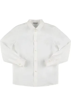 Dolce & Gabbana Camisa De Popelina De Algodón Con Logo