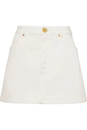 Balmain Minifalda De Denim De Algodón