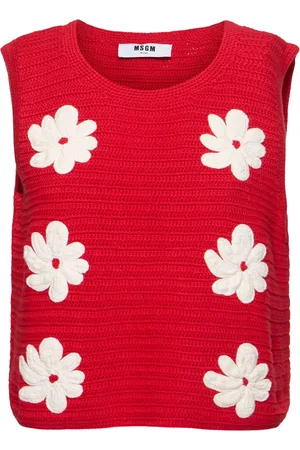 Msgm Top De Punto De Algodón
