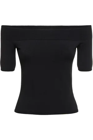 Alexander McQueen Top De Punto Stretch Con Hombros Descubiertos