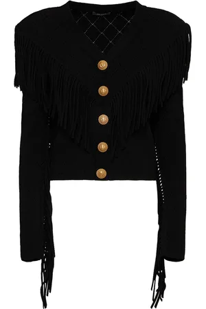 Balmain Cárdigan De Punto Con Flecos
