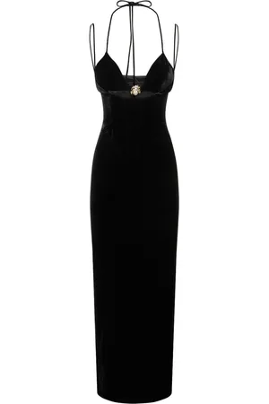 Alessandra Rich Vestido Largo De Terciopelo
