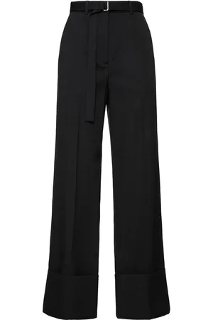 Lanvin Pantalones Anchos De Lana