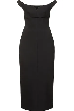 Serafini Vestido De Crepé Hombros Descubiertos
