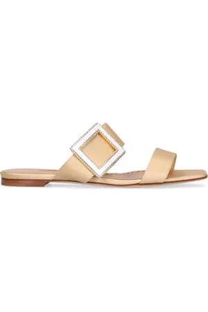Manolo Blahnik Sandalias Planas De Satén 10mm