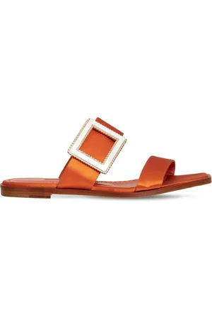Manolo Blahnik Sandalias Planas De Satén 10mm