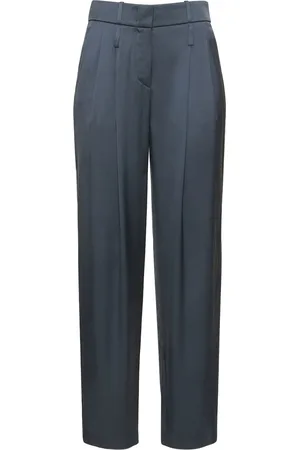 Giorgio Armani Pantalones De Satén De Seda Con Pinzas