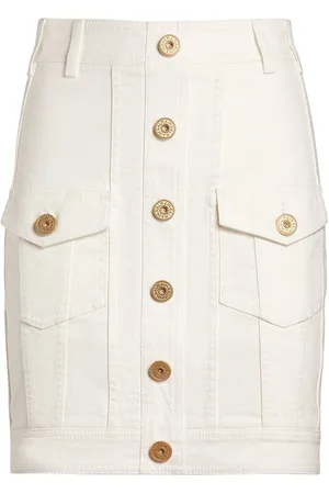 Balmain Minifalda De Denim De Algodón