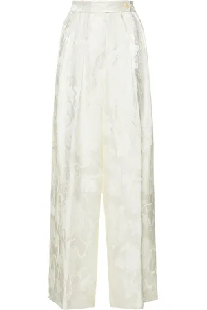DRIES VAN NOTEN Pantalones Anchos De Satén Jacquard