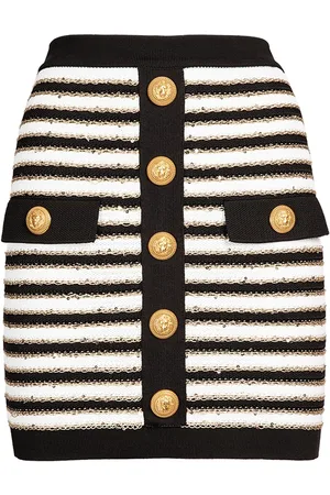 Balmain Minifalda De Punto De Viscosa Con Botones
