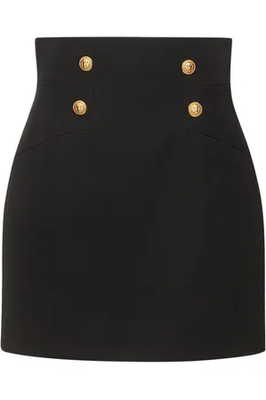 Balmain Minifalda De Lana Grain De Poudre