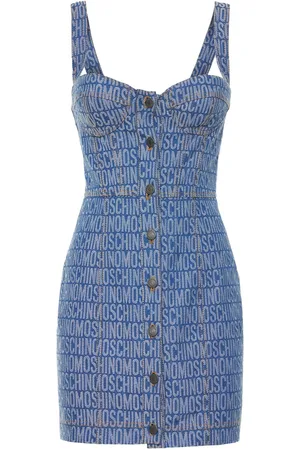 Moschino Vestido Corto De Denim Con Bustier