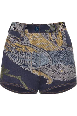 Etro Shorts Cortos De Denim Bordados