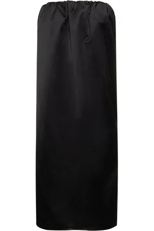 Khaite Vestido Midi De Viscosa De Algodón Sin Tirantes