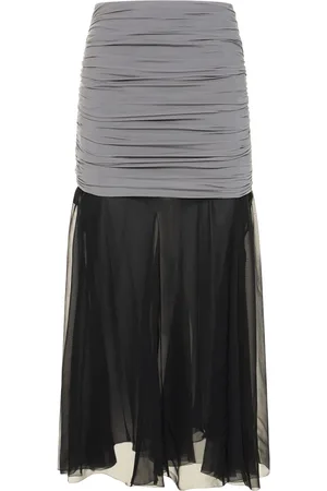 Tory Burch Falda Larga De Chifón De Seda Jersey