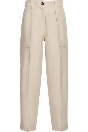 Giorgio Armani Pantalones Holgados De Lana Y Lino