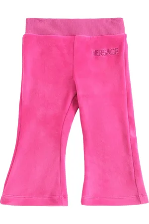 VERSACE Pantalones De Terciopelo De Algodón Con Logo