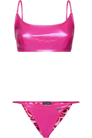 Dolce & Gabbana Set De Bikini De Jersey Laminado