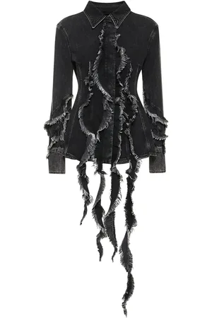 BLUMARINE Camisa De Denim Fruncido