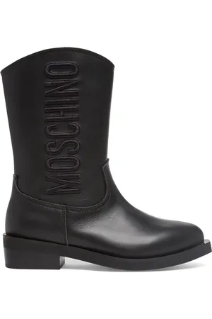 Moschino Botas De Piel Con Logo