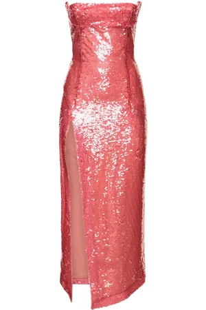 The Attico Vestido Midi Con Lentejuelas