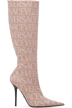 VERSACE Botines De Lona Y Piel 110mm