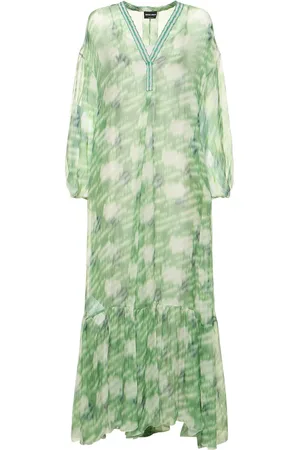 Giorgio Armani Vestido Caftán De Seda Georgette