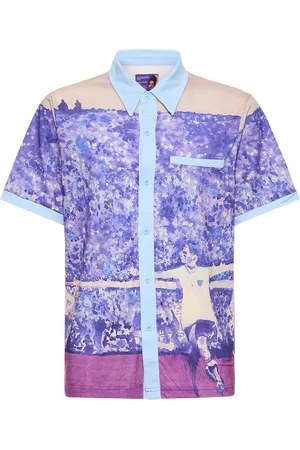 KIDSUPER STUDIOS Camisa De Satén De Seda Con Manga Corta
