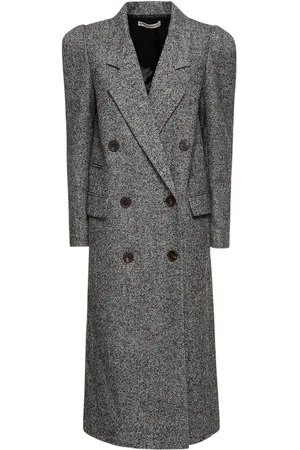 Alessandra Rich Abrigo Largo Oversize De Tweed Espigado