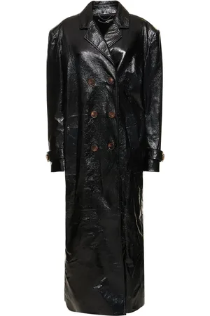 Alessandra Rich Abrigo Largo Oversize De Charol