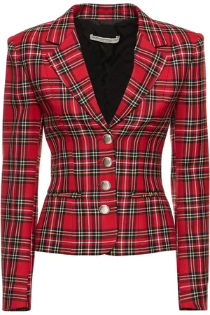 Alessandra Rich Chaqueta De Lana Tartán