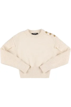 Balmain Suéter De Punto Acanalado De Lana Y Cashmere