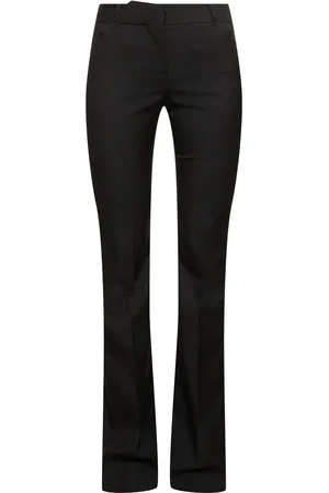 Alexander McQueen Pantalones De Gabardina De Lana