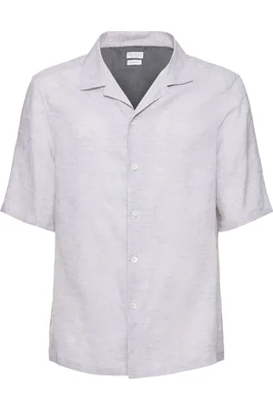Brunello Cucinelli Camisa De Lino Con Manga Corta