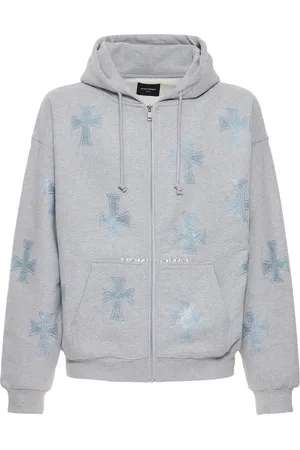 UNKNOWN Sudadera Grey Rhinestone Cross De Algodón