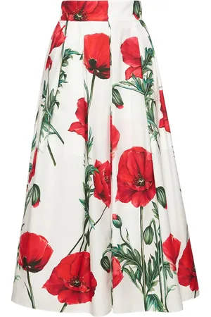Dolce & Gabbana Falda Midi De Popelina De Algodón