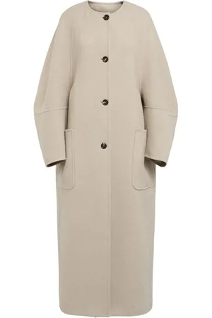 Max Mara Abrigo Largo De Cashmere Sin Cuello