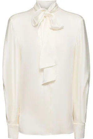 Alberta Ferretti Camisa De Satén Con Lazo